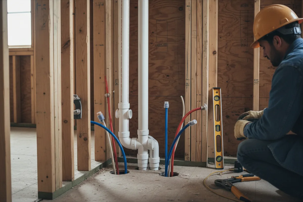 Drain and supply rough-in during Garbage Disposal Repair in Carlton